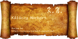 Kálóczy Norbert névjegykártya