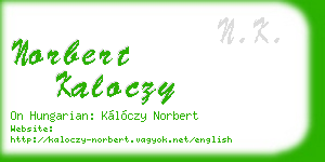 norbert kaloczy business card